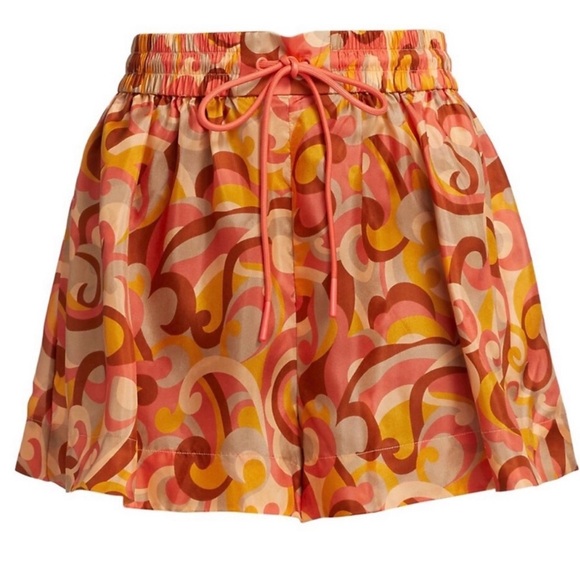 Zimmermann Pants - NWT Zimmerman Mae silk habotai printed shorts sz 1 (4-6)